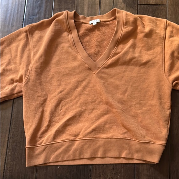 AGOLDE V-Neck Sweater in Peach - Picture 4 of 4